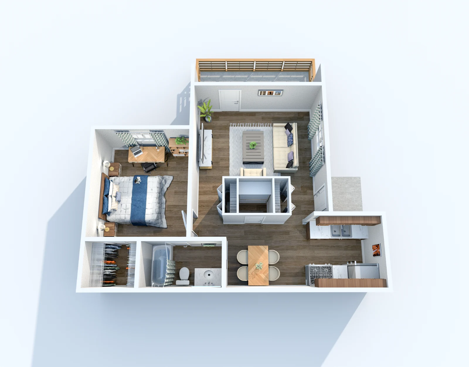 Miramar — floor plan, Plan A2 · 1 bed · 1 bath · 850 sq ft